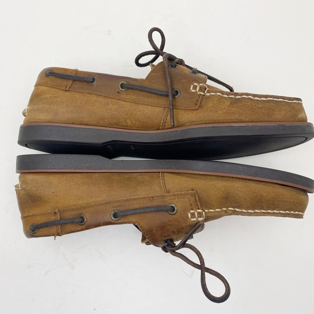 G.H. Bass Hampton Leather Lace Up Boat Shoes Mens 10.5M Brown - Picture 3 of 9
